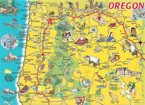 oregon tourism guide and map.